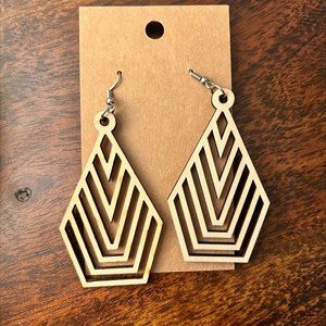 Wooden Earrings - Light Stain